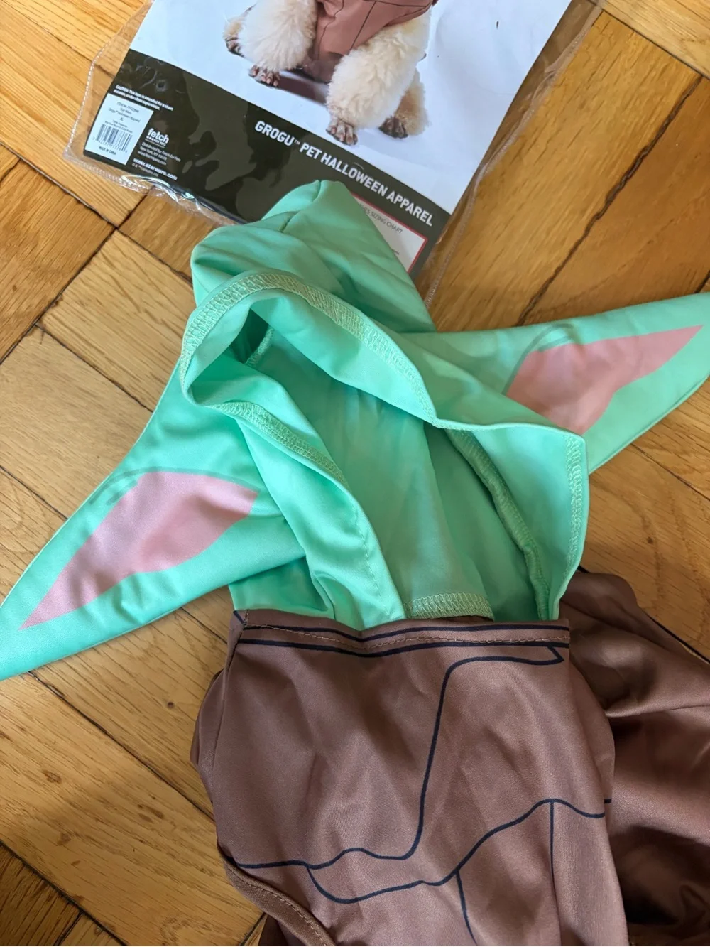 Disney Star Wars Grogu Pet Dog Costume - Green & Brown Sz XL Halloween Party
